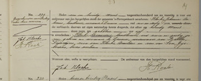 death certificate Leonardus Klerks (s-Hertogenbosch)