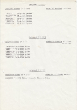 Scanpagina 3 gezinnen ca. 1903, 1942 en 1969